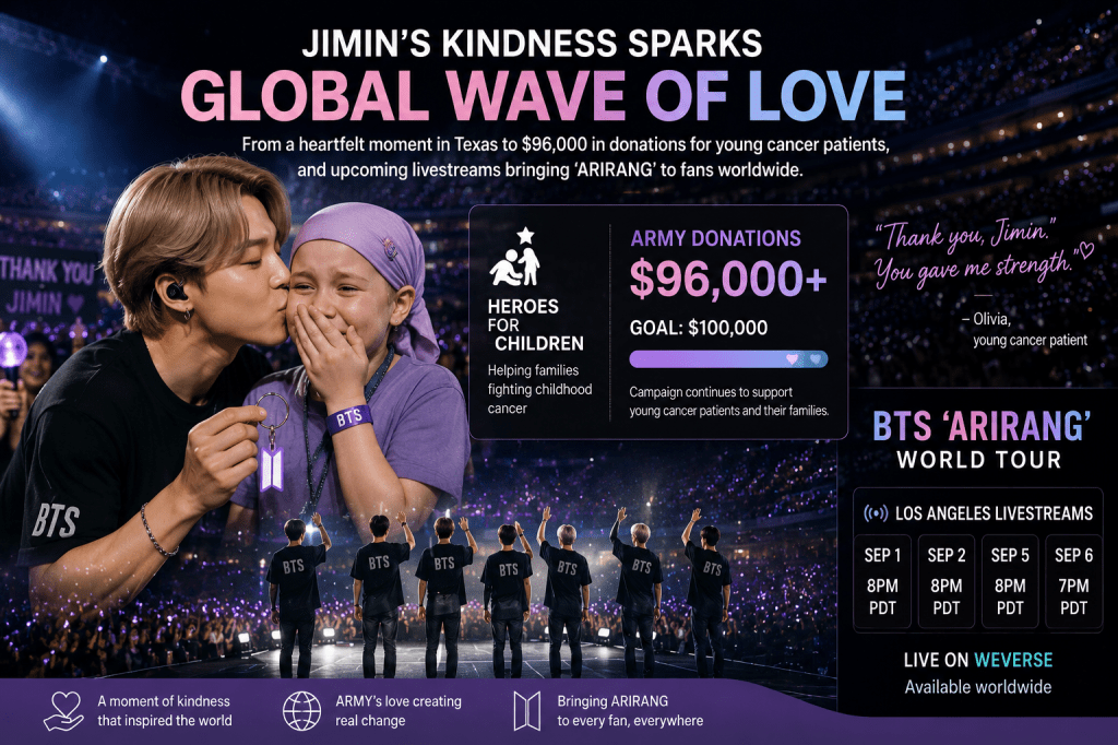 BTS ‘ARIRANG’ Tour Turns Fan Connection Into Global Impact — From Jimin’s Heartwarming Moment to a $100K Charity&nbsp;Goal
