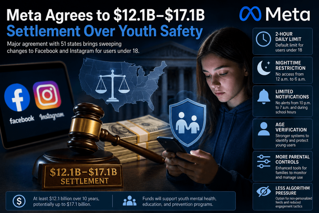 Meta Agrees to Up to $17.1 Billion Settlement as Facebook and Instagram Face Major Youth-Safety&nbsp;Overhaul
